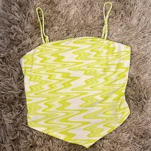 Cute Lime green V line cut size S/M